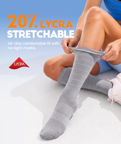 Compression Socks Women & Men for Nurse Travel Flying Running Cycling - color: Grey, size: Small-Medium
