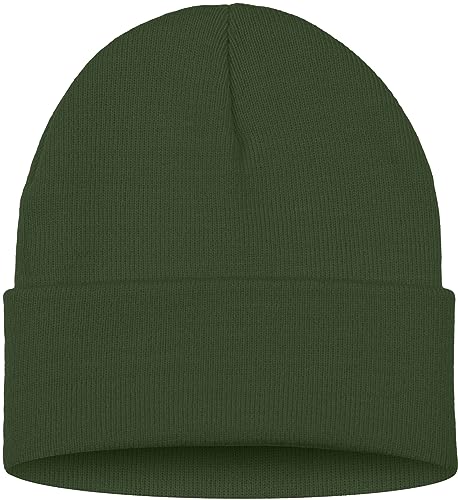 ATNKE LED Lighted Beanie Hat,USB Rechargeable 4 LED Red and Blue Flashing Running Headlamp Cap Gifts for Men and Women - color: #Dark Army Green