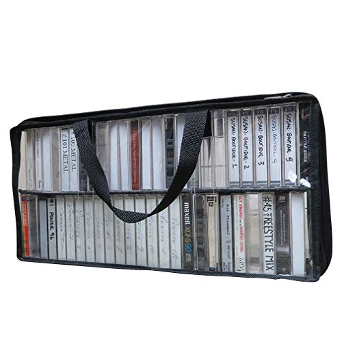 Evelots Cassette Tape Storage Bag, Holds 100 Tapes with Cases - size: 2-Pack (Holds 50), style: Cassette Tape Bag