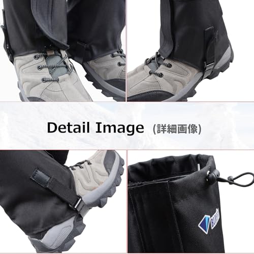Azarxis Hiking Gaiters for Outdoor Hunting Walking Backpacking Women Men Ankle Leg Guard Boot Legging Cover Snow Waterproof - color: #01 Dark Grey