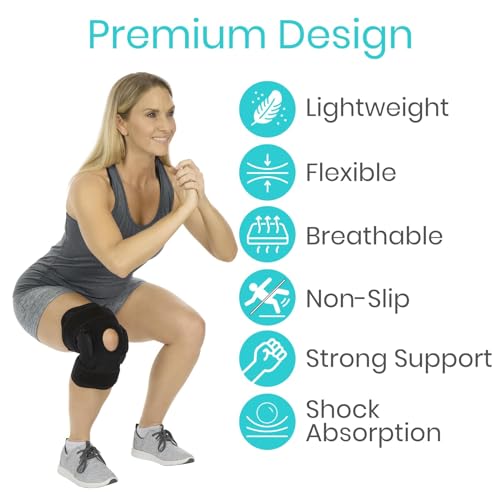 Vive Hinged Knee Brace - Relieves ACL, MCL, Meniscus Tear - Lightweight - color: Black, size: Medium