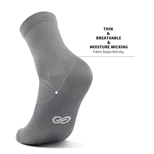Compression Running Ankle Socks Men & Women 6 Pairs Quarter Cycling Socks - color: Gray (6 Pairs), size: Large-X-Large
