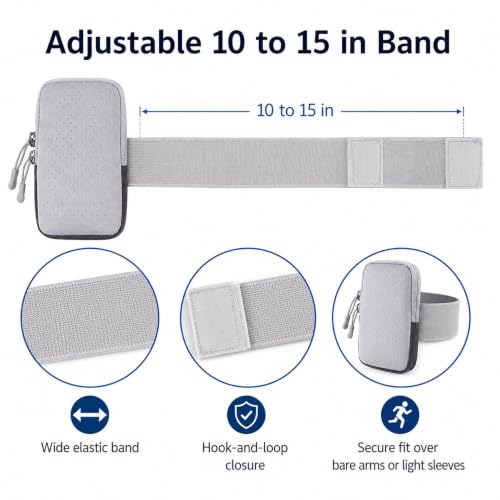 Fitness Armband with Headphone Opening, Gray