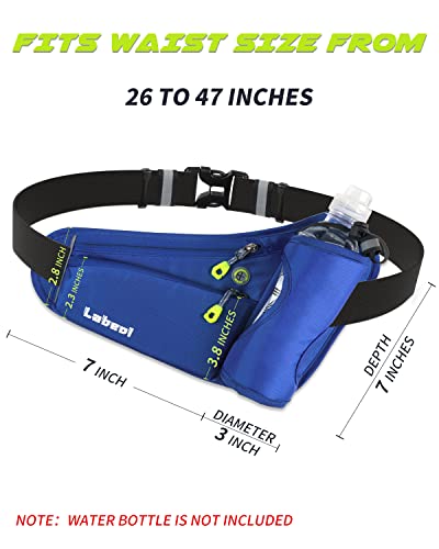 Labeol Running Belt, Waterproof Hydration Belt with Water Bottle Holder - color: Blue