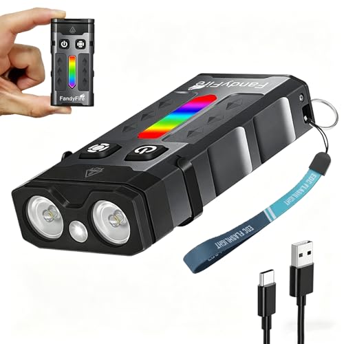 1100 Lumen Small EDC Keychain Flashlight with Green Light