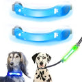 Dog Leash Light 2 Pack, LED Night Walking Safety Light for Collar Harness, Waterproof Glow Band with Nylon Stickers, Easy Clip-on Attachment for Small Large Dogs - color: Blue+Blue