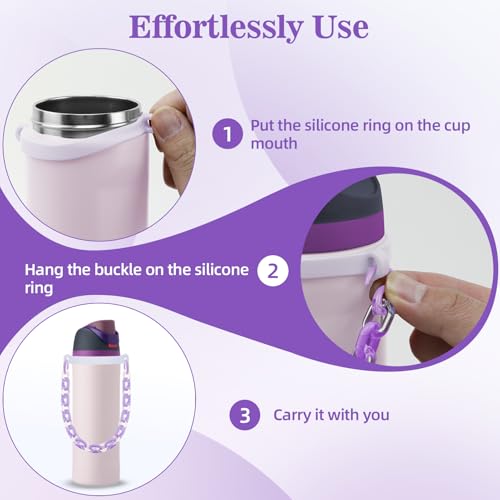 Water Bottle Handle Strap Compatible with Owala Freesip 24oz 32oz 40oz, Strong Secure Acrylic Carrier for Outdoors