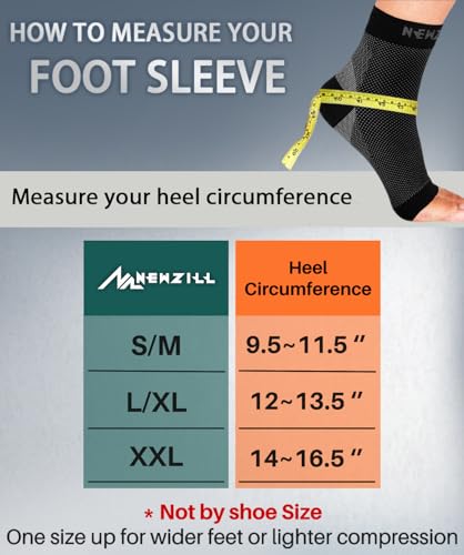 NEWZILL Plantar Fasciitis Socks Arch Support Foot Care Compression Sleeve - color: White, size: Large-X-Large