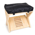 Double Step Footrest, Adjustable Wooden Foot Stool Under Desk with Massage Roller Footboard and Cushioned Top, Under Desk Footrest for Home Office