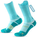 Coolmax Running Socks for Women Stay Dry Cloud Cushioned Compression - color: Green, size: 5-8