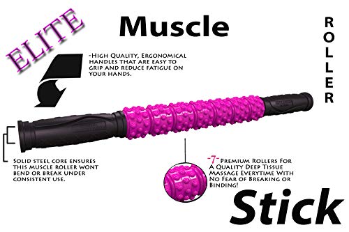 Leg Roller Massager | Massage Roller for Lymphatic Drainage - Pink Elite Hard,17" - color: Pink V.2