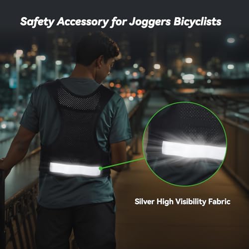 Running Vest for Women & Men, Adjustable Elasticated Sternum Straps Vest with 500ml Soft Flask, Fast and Free Reflective Running Vest, Designed for Running Marathon Trail Race Jogging Cycling - size: Medium