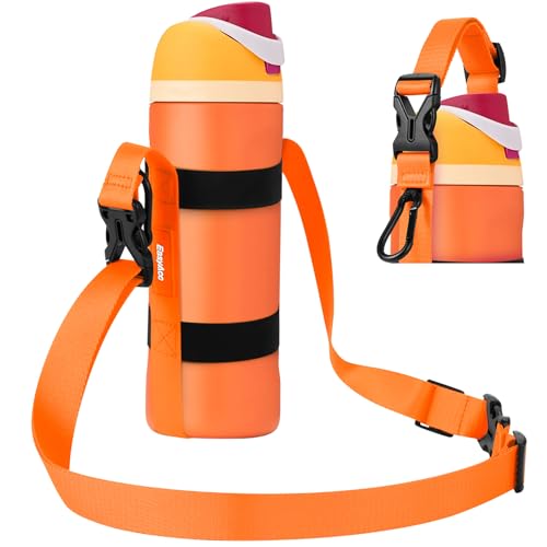 EasyAcc Water Bottle Holder Strap Sling, for Owala FreeSip 24 32 40 oz, Hydro Flask, Cirkul, Yeti, Stanley Flip, Universal Water Bottles, with Carabiner, for Walking Curise Travel (Bottle Excluded) - color: Citrus