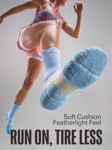 Coolmax Running Socks for Women Stay Dry Cloud Cushioned Compression - color: Blue, size: 5-8