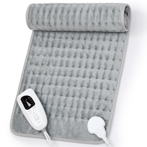 Heating Pad,Electric Heating Pad,Heating Pad for Back,Light Gray,24x12Inch - color: Silvergray, size: 24x12 Inch