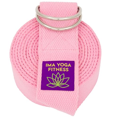 Extra-Wide 2 Inch Cotton Yoga Strap: Stretching, Physical Therapy, Exercise - color: Pink, size: 10 feet