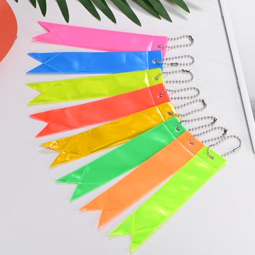 Safety Reflector Pendants - Reflective Safety Keychain Gear with Chain Use for Backpack & Running & Cycling - color: Lemon Yellow