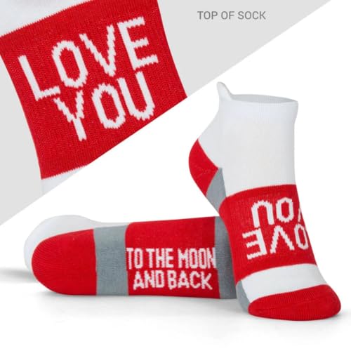 Gone For a Run Motivational Ankle Running Socks - Affirmation Runners Gifts - color: Love You (Red)