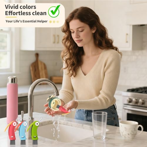3 in 1 Cup Lid Gap Cleaning Brush Set, 3PCS Multifunctional Bottle Cleaner Bottle Cleaning Brush for Bottle Gaps Home Kitchen Cleaning Tools - color: 3 Colors