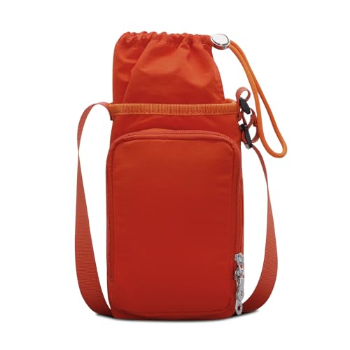 Water Bottle Carrier 32oz Adjustable Convenient holder with Handy Storage - color: Orange
