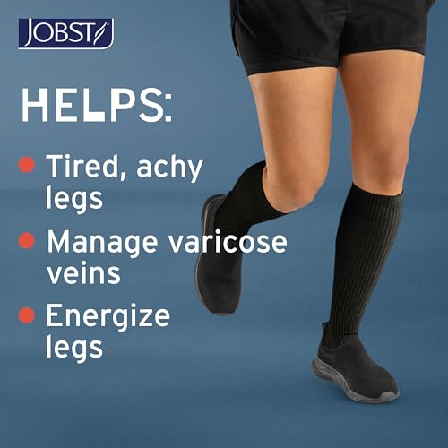 JOBST ACTIVA Athletic 15-20 mmHg Compression Socks Knee High, Closed Toe - color: Black, size: Small