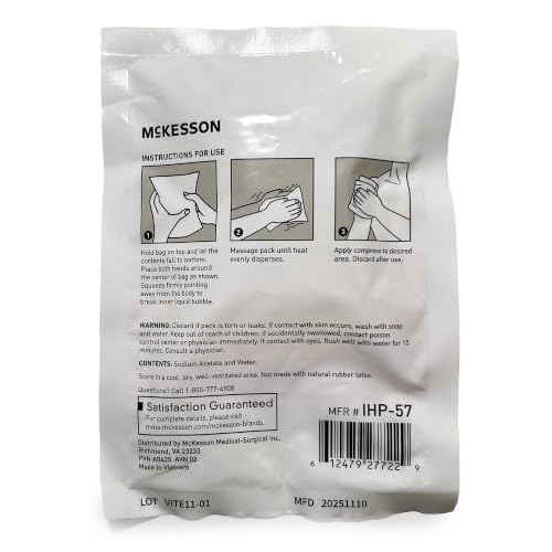 McKesson Instant Hot Packs, Instant Hot Compress, 5 x 7 in - color: Red, size: 5x7