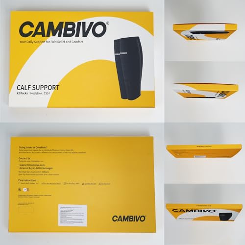 CAMBIVO Calf Compression Sleeves with Side Stabilizers for Men & Women - Shin Splint Support, Leg Brace Guard for Running