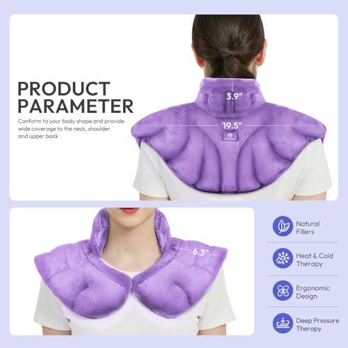 Microwavable Heat Pad for Neck and Shoulders, Warm Compress Wrap, Purple - color: Heat Pad02 -Purple