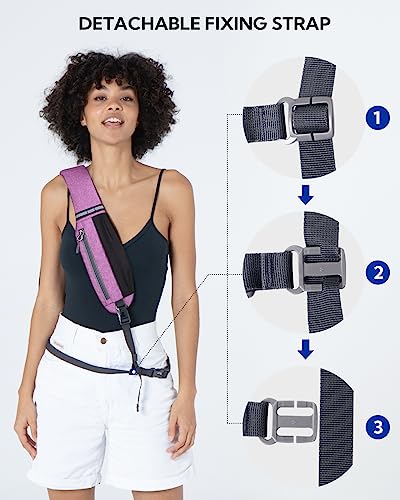 WATERFLY Crossbody Sling Backpack Sling Bag Travel Hiking Daypack - color: Purple(other Style)