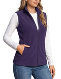 TACVASEN Women's Fleece Vest Outerwear Lightweight Sleeveless Zip Up Jacket - color: Deeppurple, size: X-Large