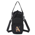 Initail Water Bottle Holder with Strap, Adjustable Multi-Function Water Bottle Bag for 32oz/40oz, Lightweight Shoulder Carrier for Hiking, Travel, Sports, and the Gym - color: BK-K