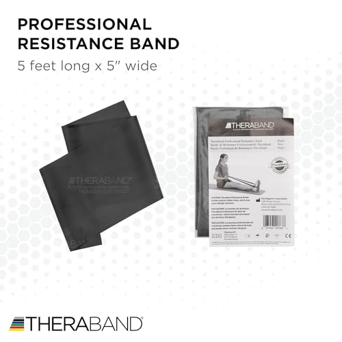THERABAND Professional Resistance Band, Black Level 5 Special Heavy, 5 ft - color: Level 6 / Super Heavy - Black