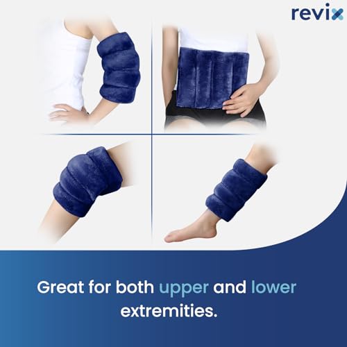 REVIX Knee Heating Pad, Microwave Heating Pad Wrap, Hot Cold Compress, Navy - color: Navy