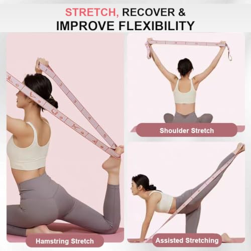 2-in-1 Fabric Resistance Bands Set with Stretching Strap