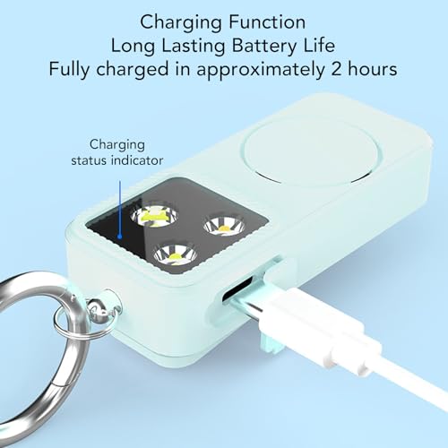 GOWENIC Personal Safety Alarm for Girls Women, 150dB Loud Alarm with LED Light, Comes with Anti Lost Keychain, Gifts for Women, Girls, Students, Night Running (Green) - color: Green