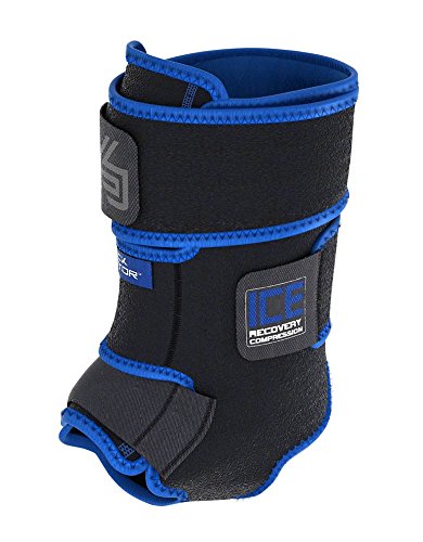 Shock Doctor 752-01-30 ICE Recovery Compression Ankle Wrap Black Adult-L/XL