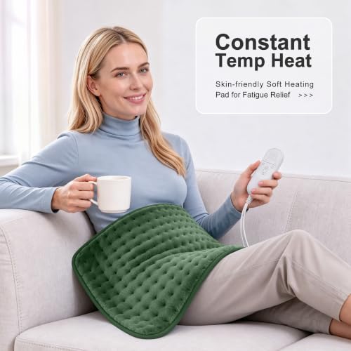 VALGELUIK Electric Heating Pad 12 x 24 in - Gifts for Women Mom Wife - color: Bean Green, size: 12 Inch x 24 Inch