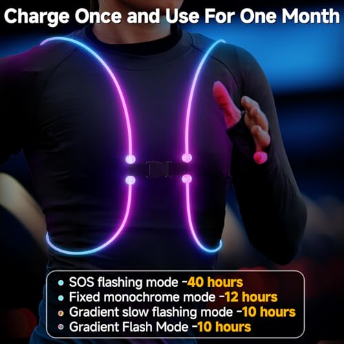 Reflective Running Vest, Running Lights For Runners, Light Up Running Vest