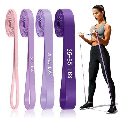 4-Level Resistance Bands for Working Out, Pull Up Assistance Bands - color: Purple Gradient