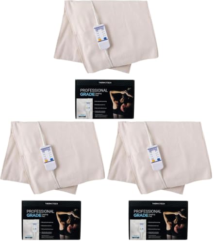 Professional Grade Heating Pad with Automatic Moist Heat by Thermotech, High-Heat Heating pad for Deep Penetrating Heat - 2nd Gen Version (Extra Large King Digital - 26" by 14") (Pack of 3) - size: Extra Large King 2nd Gen - 26" by 14" (Pack of 3)