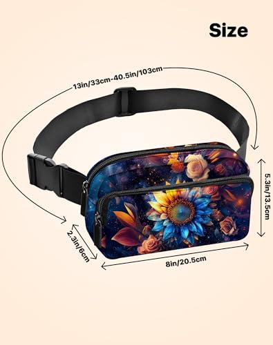 Sunflower Fanny Pack Fashion Belt Bag Lightweight Waist Pouch with Adjustable Strap Mini Crossbody Bags for Women Travel Sports Running - color: Dark Yellow