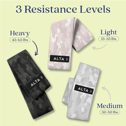 ALTA Booty Bands for Women, Non-Slip Fabric Resistance Bands for Working - color: Camo