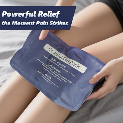 Reusable Gel Soft Flexible Ice Packs for Injuries, Large 11.81"x 15.75" Freezer Cold Pack for Knees, Back, Face, Cold Compress Therapy for Swelling, Bruises, Surgery Muscle Pain Relief