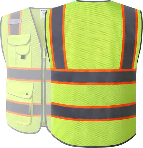 JKSafety Safety Vest for Men Women Reflective Hi Vis JK100 Yellow S - color: 100-yellowt2, size: Small