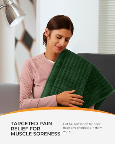 CooCoCo FSA Eligible 17 x 33 in Extra Large Heating Pad, Green - color: 17"*33" Green
