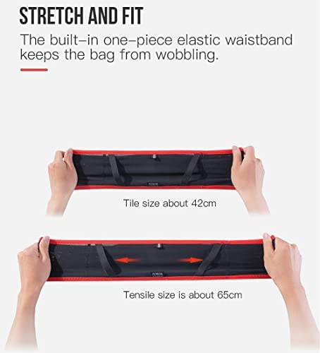 AONIJIE Running Belt Fanny Pack with 250ml Soft Water Bottle Flask for Women Men, Moisture Wicking Waist Pack Great for Marathon Climbing Jogging Cycling, for 6.8in Mobile Phone (Full Black: L/XL) - color: Full Black: L/XL