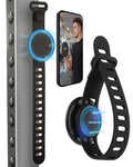Magnetic Phone Mount for Stroller, Gym & Water Bottle - MagSafe Compatible Holder with Silicone Strap for Treadmill, Golf Cart, Peloton - Fits iPhone & All Phones