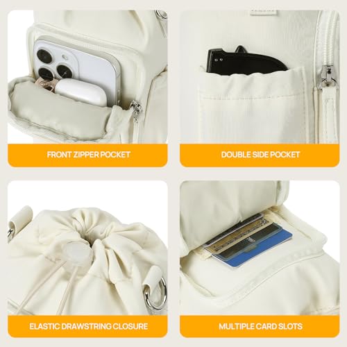 Telena Water Bottle Holder with Strap RFID Crossbody Bags for Women - color: Z-Beige