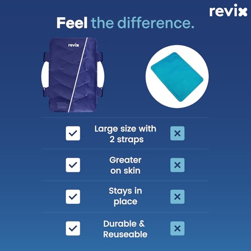 REVIX XXL Ice Pack for Back, Reusable Gel Cold Pack for Full Back Coverage - color: Navy