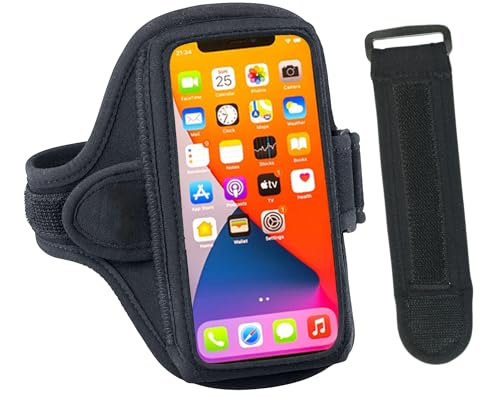 Tune Belt AB91 Running Armband + Extender – No-Slip Holder for Large Phone - color: Black Plus